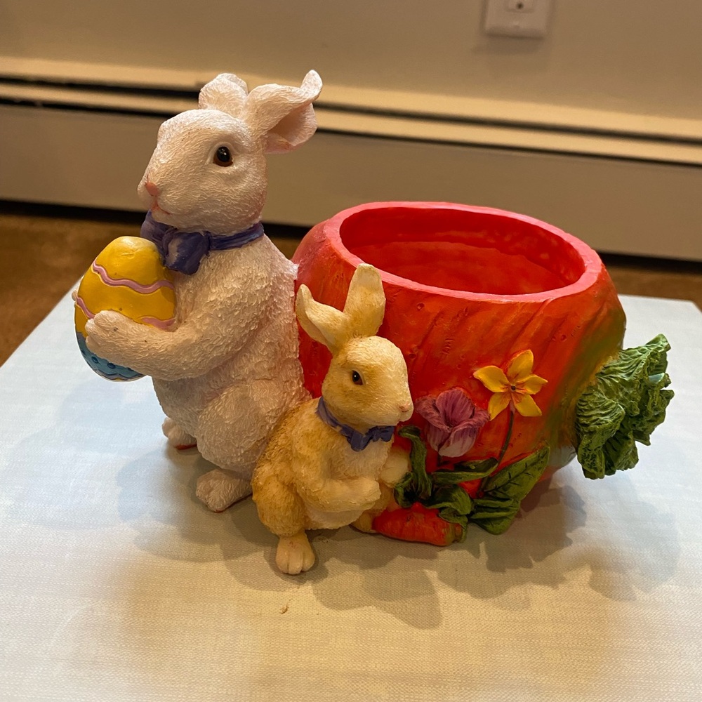 Colorful Bunny Figurine Set with Egg Holder - Picture 7 of 10
